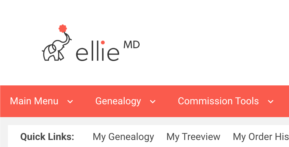 Trinity top navigation showing the Genealogy menu
